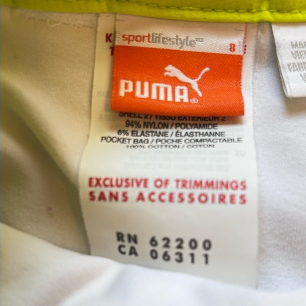 Puma Golf Skort Women’s White/Acid Green Pleated Lifestyle | Size 8 - Picture 4 of 8